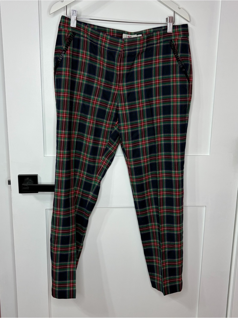 Vineyard Vines Women’s Size 8 Plaid Tartan Wool Blend Beaded Pocket Pants